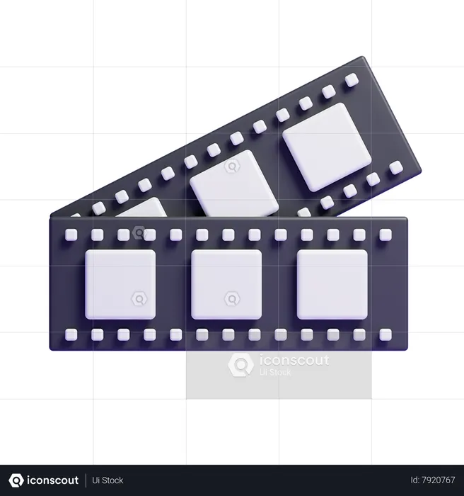 Movie Strip  3D Icon