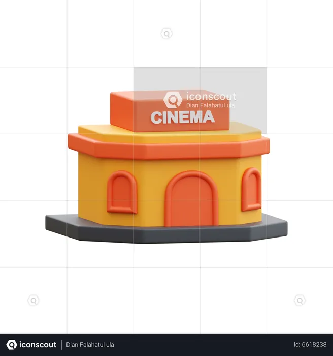 Movie Theater Building  3D Icon