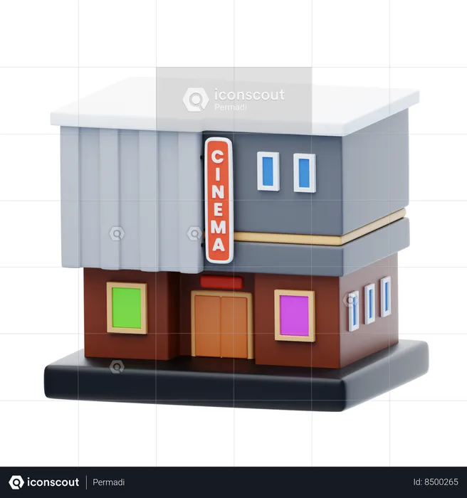 Movie Theatre  3D Icon