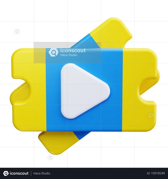 Movie Ticket  3D Icon