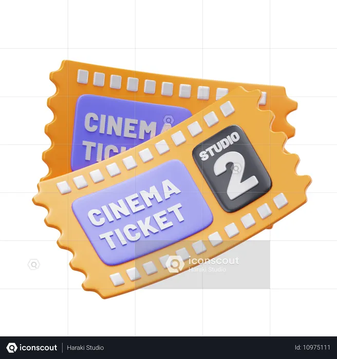 Movie Ticket  3D Icon