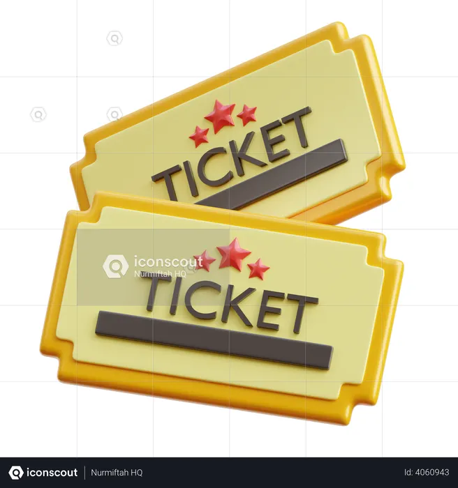 Movie Ticket  3D Illustration