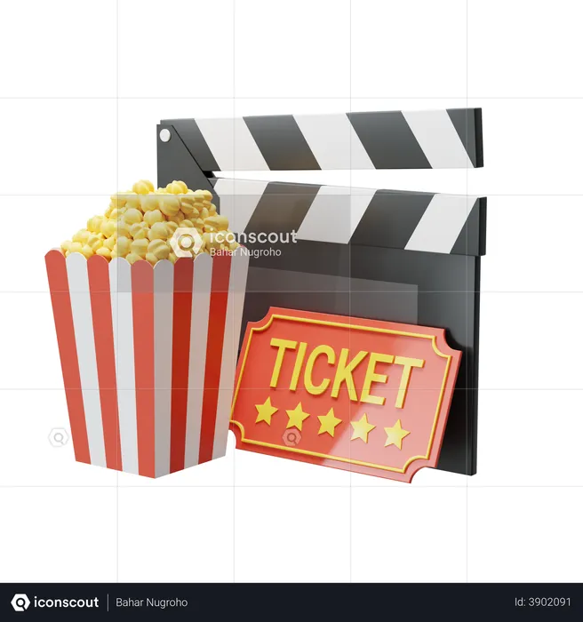 Movie Ticket  3D Illustration