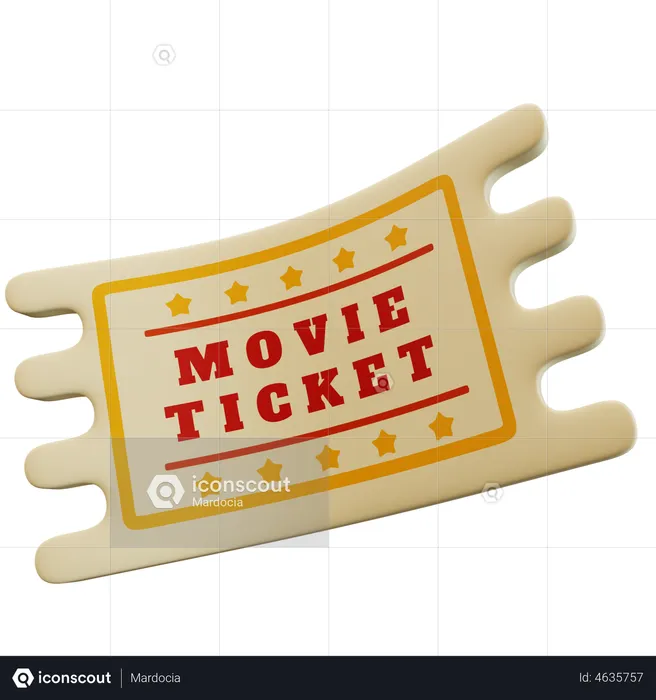 Movie Ticket  3D Illustration