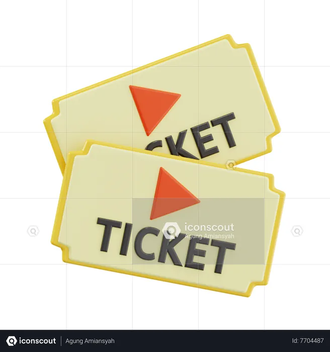 Movie Ticket  3D Icon