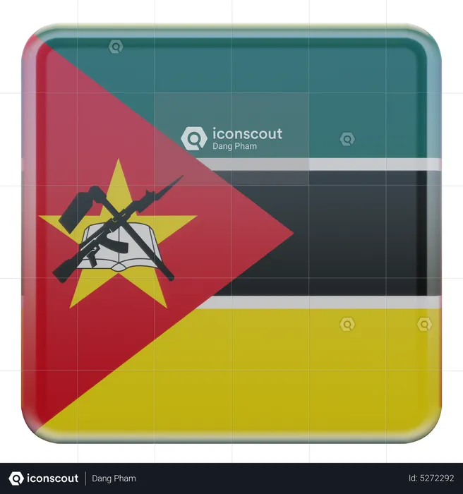 Mozambique Square Flag Flag 3D Icon