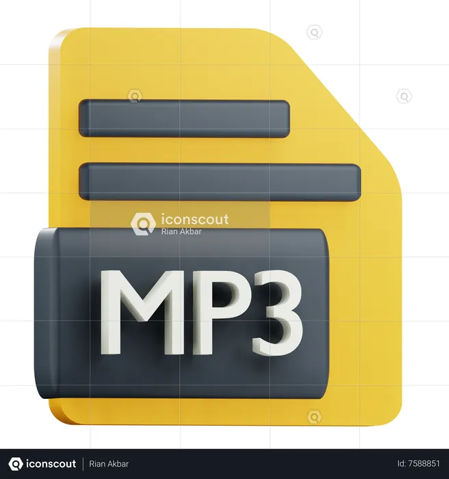 Mp 3 File  3D Icon