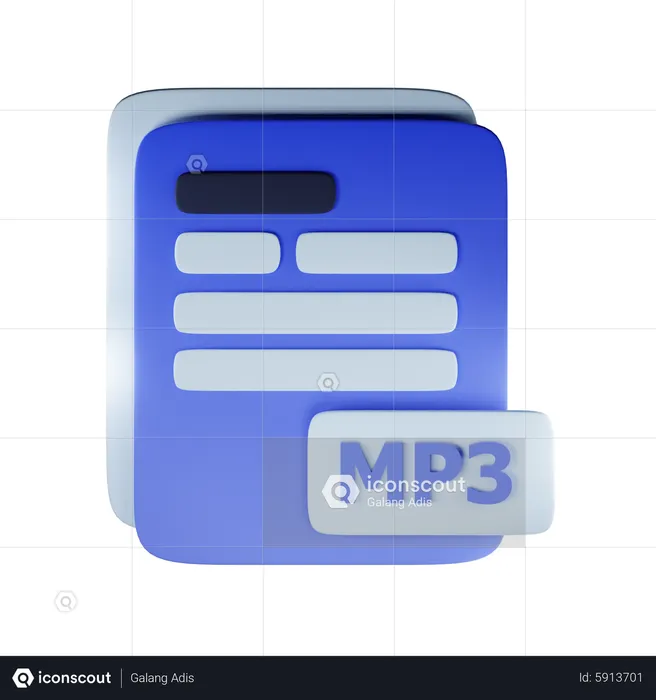 Mp3 file extension  3D Icon