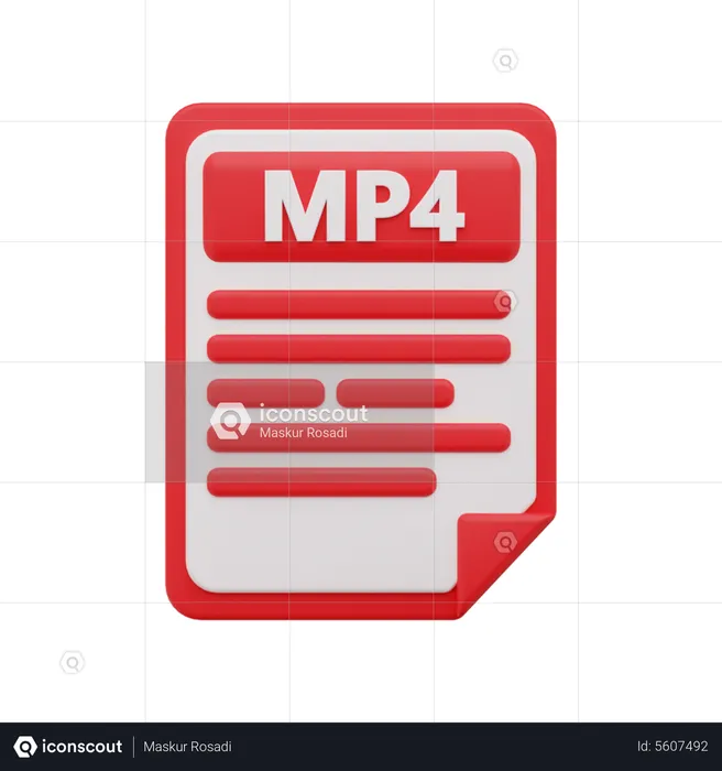 Mp4 file  3D Icon