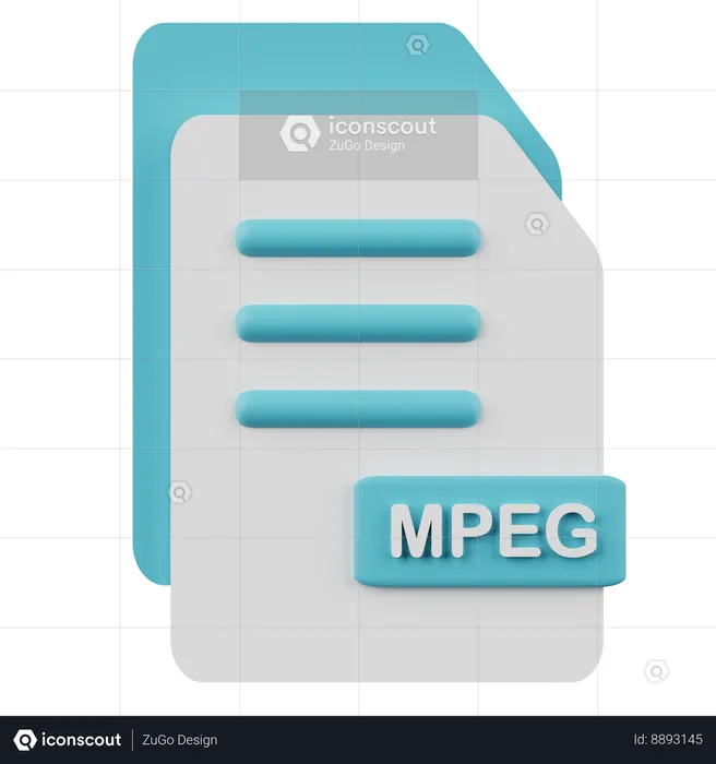 Mpeg File  3D Icon