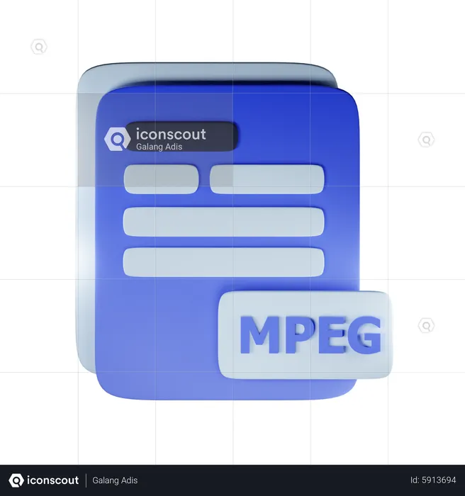 Mpeg file extension  3D Icon