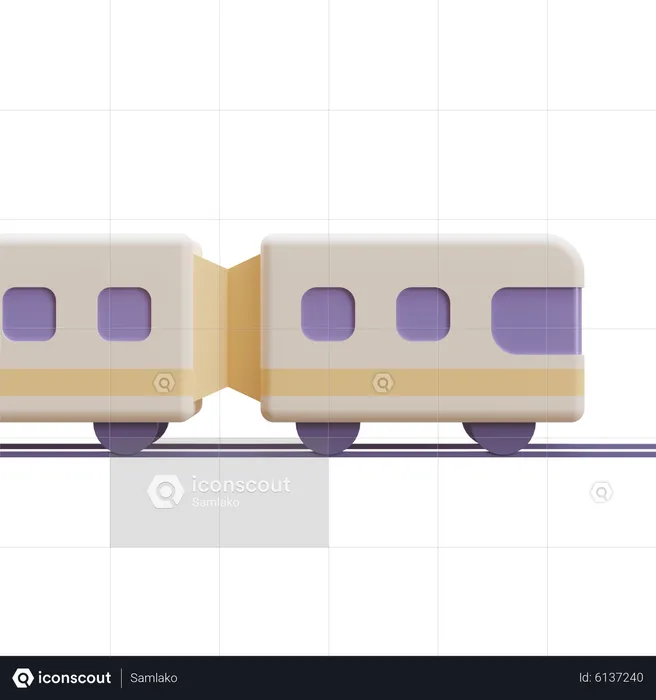 Mudik Train  3D Icon