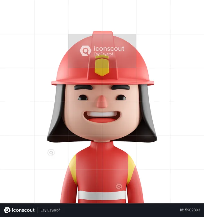 Mujer bombero  3D Icon