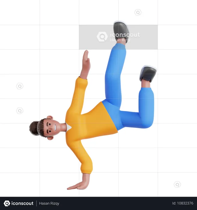 Mujer bailando breakdance  3D Illustration