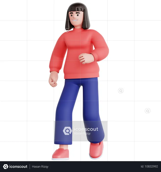 Mujer caminando  3D Illustration