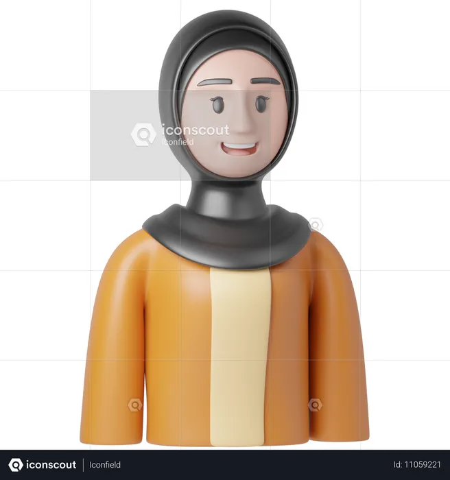 Mujer hijab  3D Icon