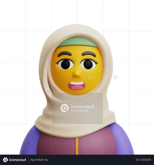 Mujer con hijab  3D Icon