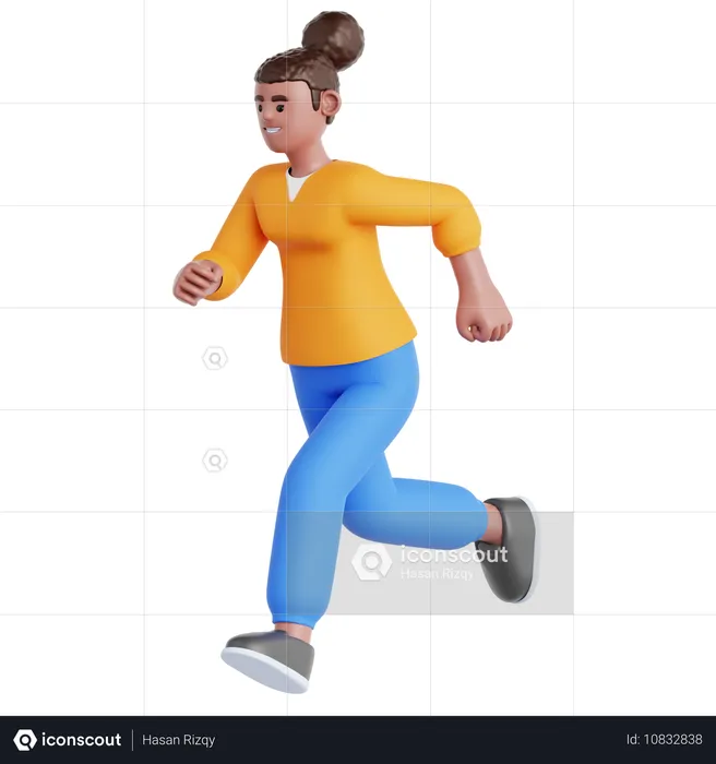 Mujer corriendo  3D Illustration