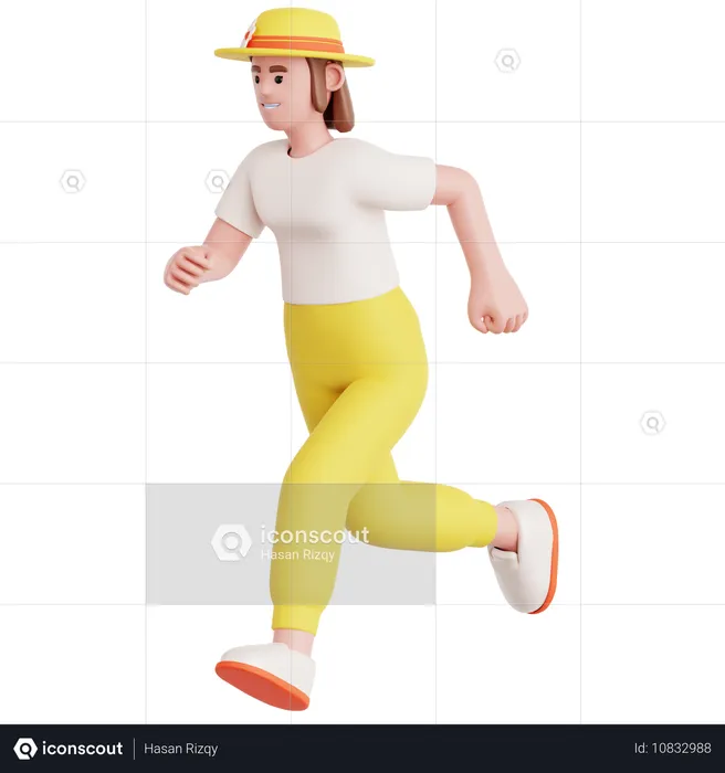 Mujer corriendo  3D Illustration