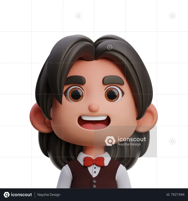 Mujer crupier  3D Icon