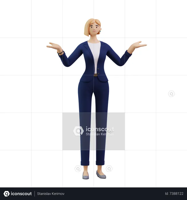 Mujer de negocios hablando algo  3D Illustration