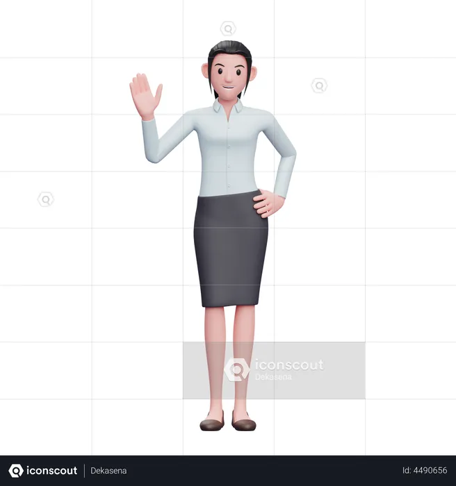 Mujer renunciando a la mano  3D Illustration