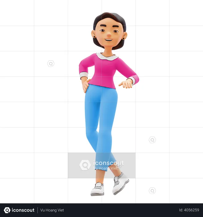 Mujer feliz  3D Illustration