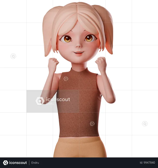 Mujer fuerte  3D Illustration