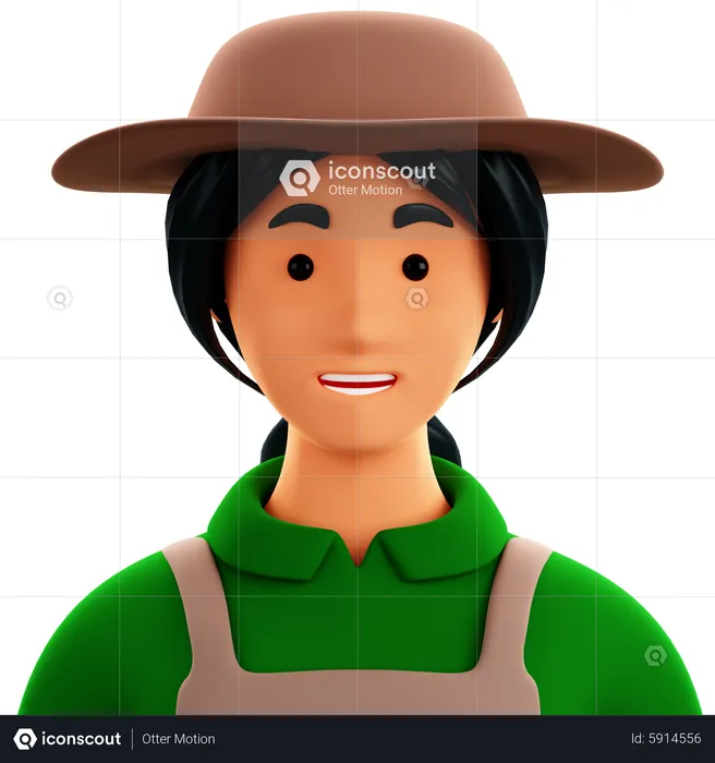 Mujer campesina  3D Icon