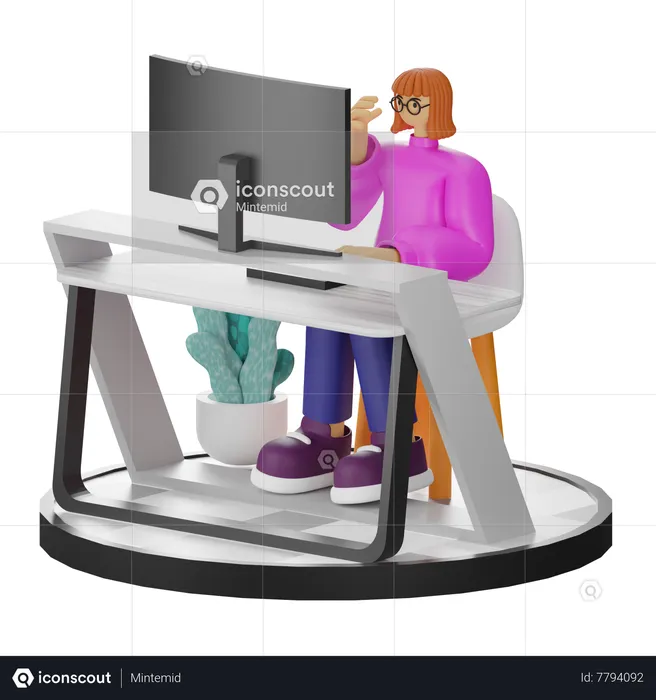 Mujer hablando por teléfono  3D Illustration