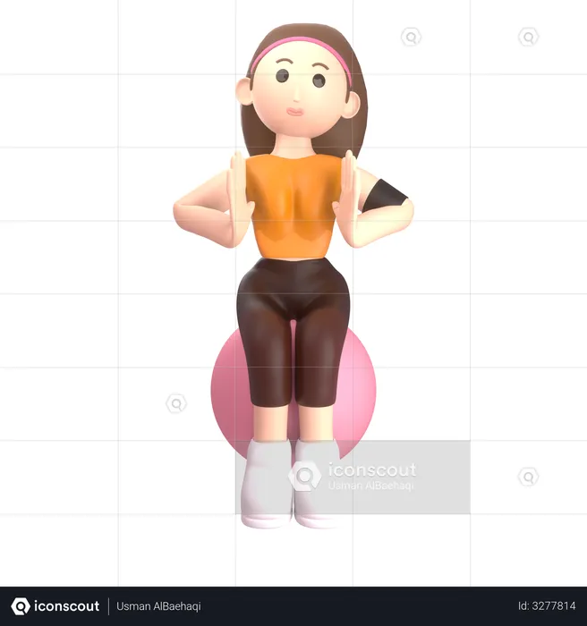 Mujer haciendo ejercicio  3D Illustration