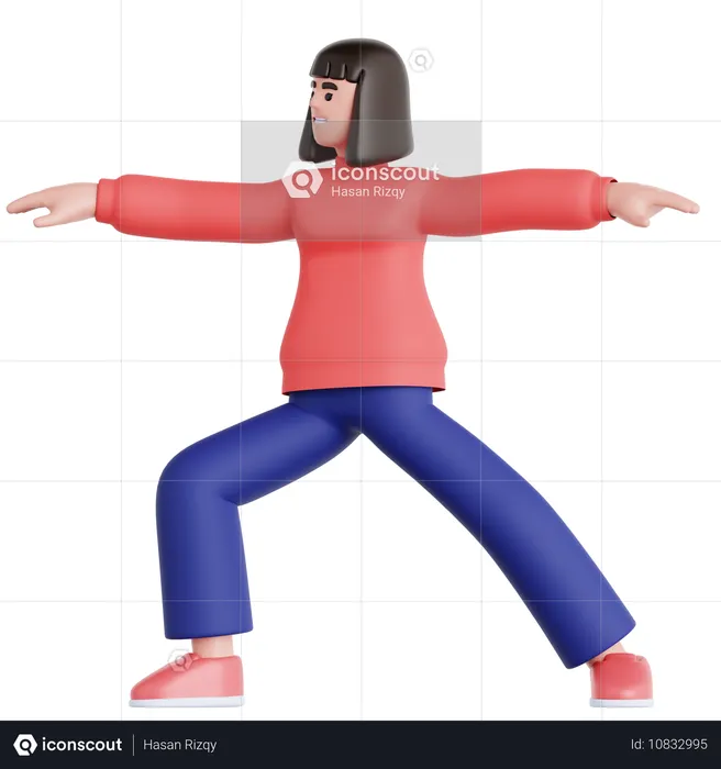 Mujer haciendo ejercicio de yoga  3D Illustration