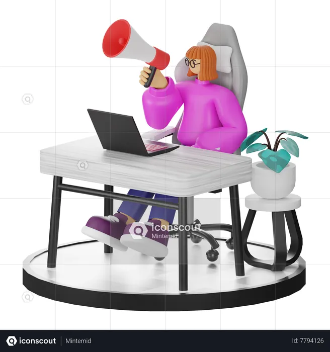 Mujer haciendo marketing  3D Illustration