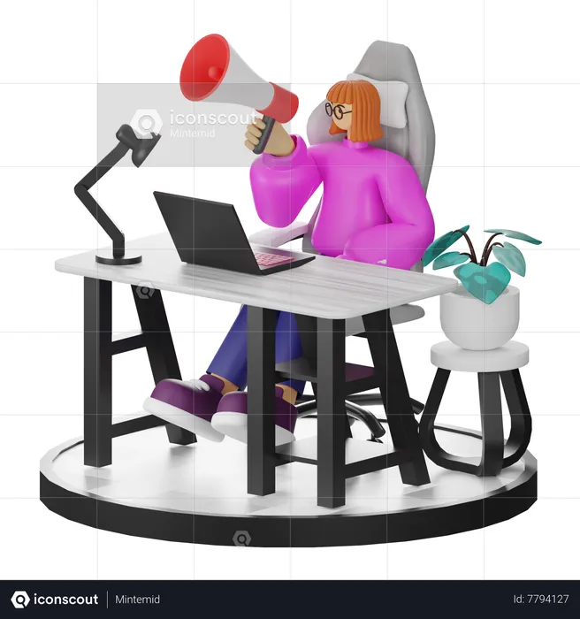 Mujer haciendo marketing  3D Illustration