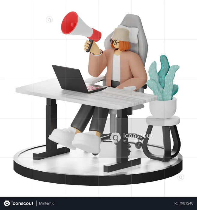 Mujer haciendo marketing  3D Illustration