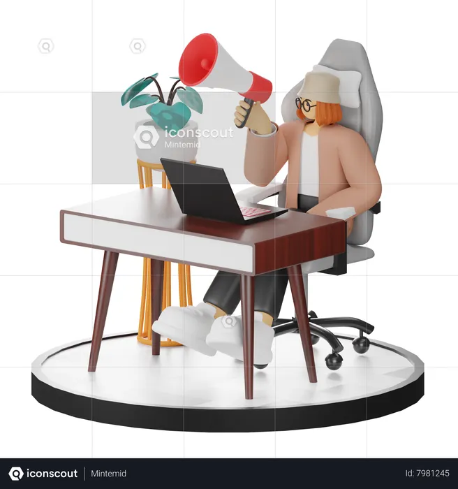 Mujer haciendo marketing  3D Illustration