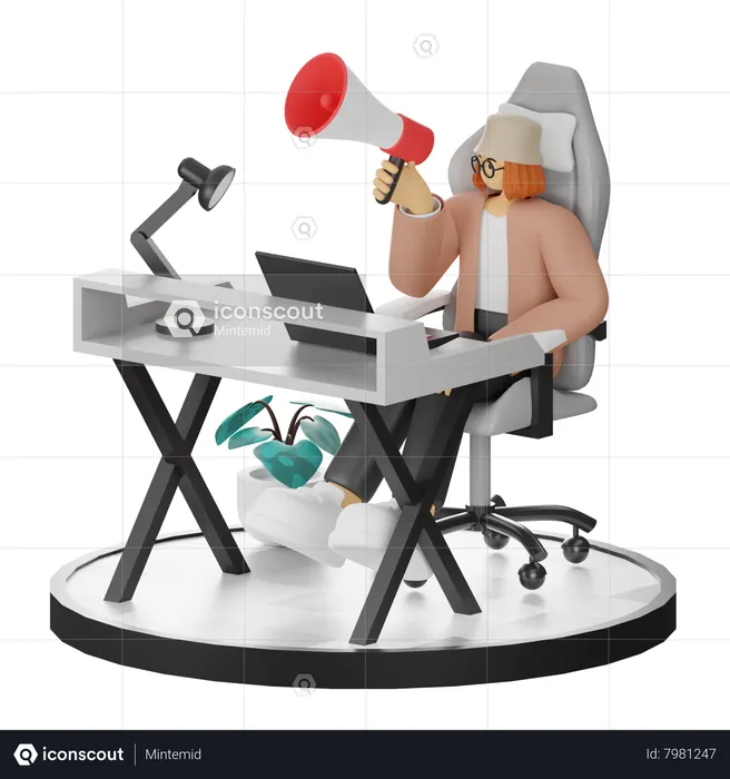 Mujer haciendo marketing  3D Illustration