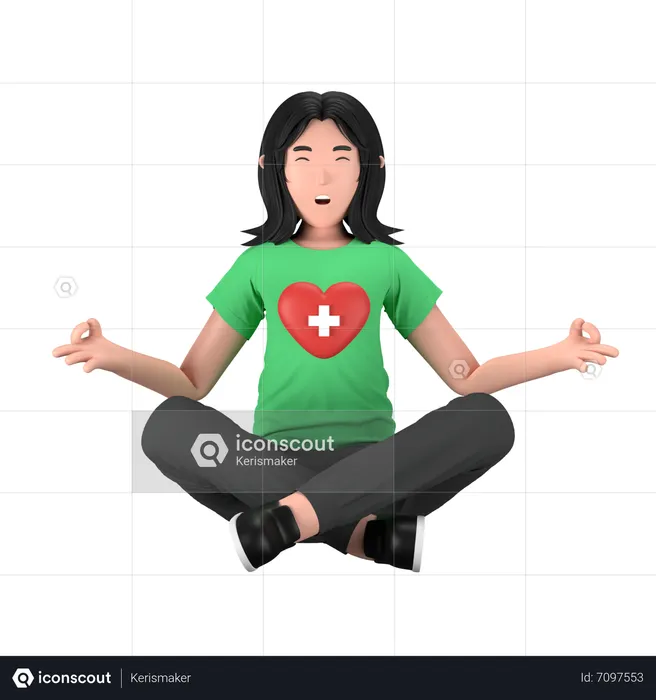 Mujer haciendo yoga  3D Icon