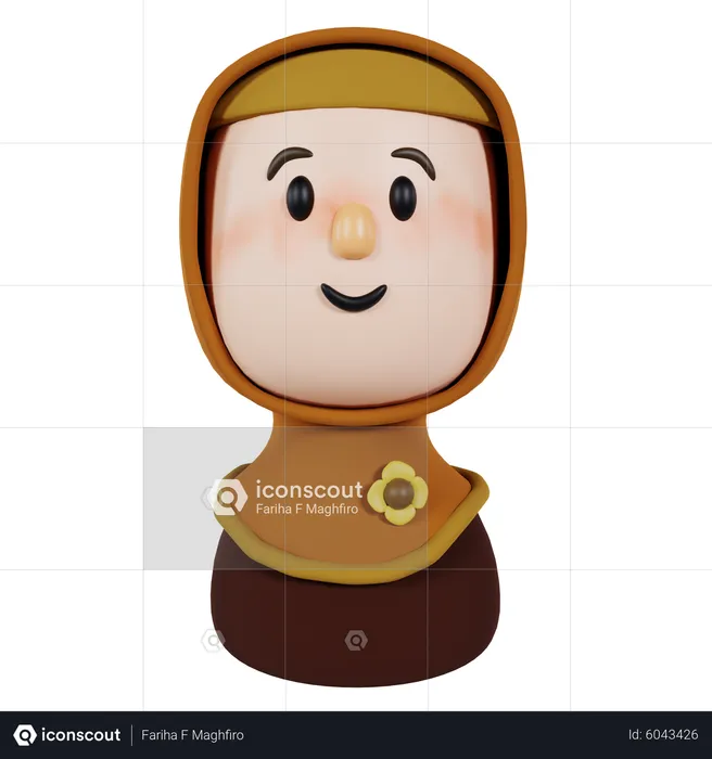 Mujer musulmana  3D Icon