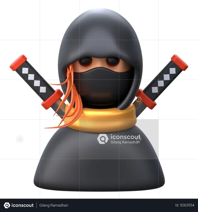 Mujer ninja  3D Icon