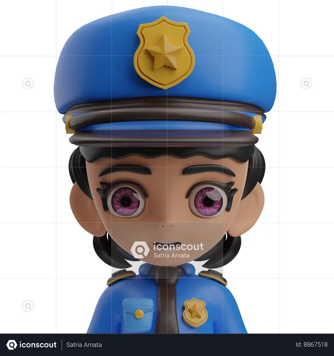 Mujer policía  3D Icon