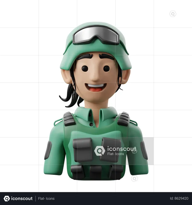 Mujer soldado  3D Icon