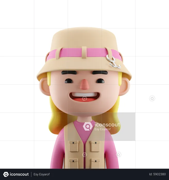 Mujer turista  3D Icon