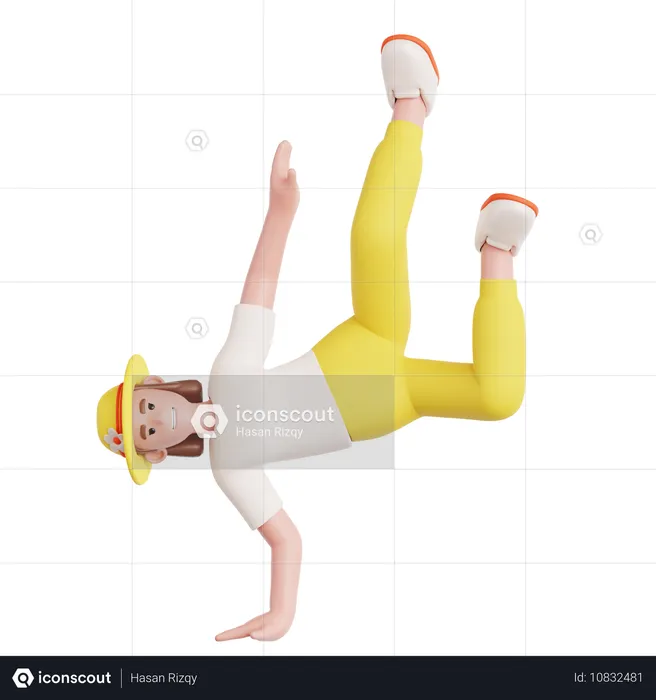 Breakdance feminino  3D Illustration