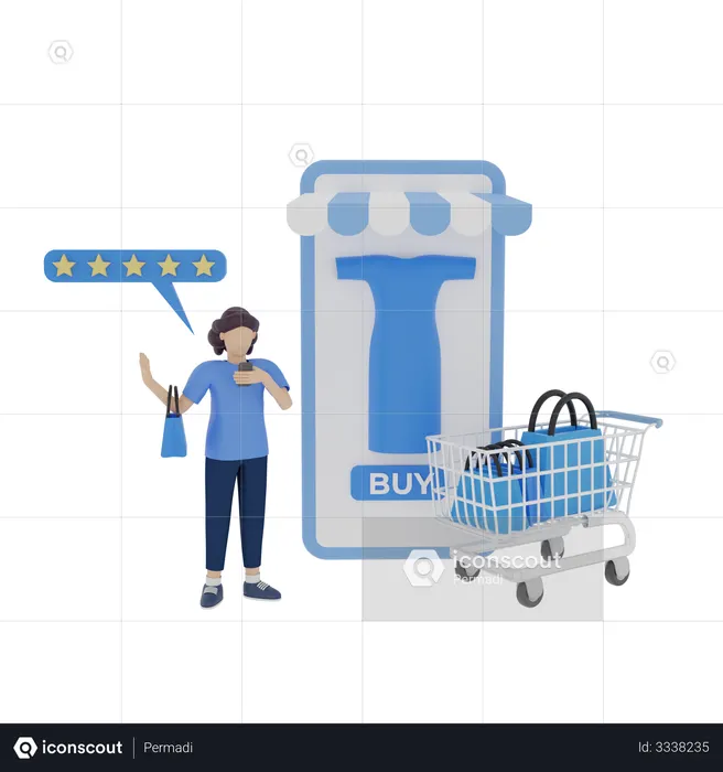 Mulher dando avaliação do produto  3D Icon