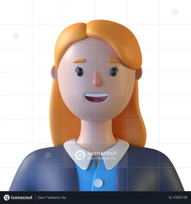 Mulher de negócios  3D Icon