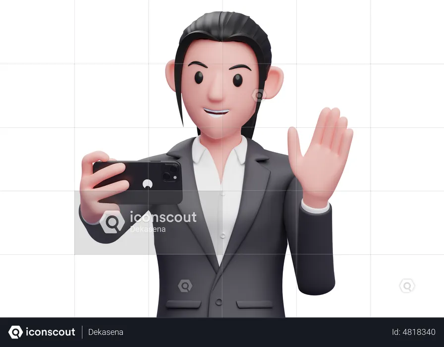 Mulher de negócios fazendo uma videochamada  3D Icon