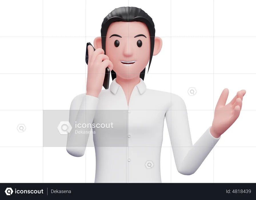 Mulher de negócios conversando por telefone  3D Illustration