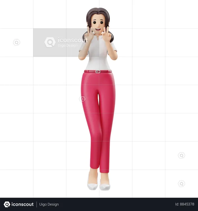 Mulher diz olá  3D Icon