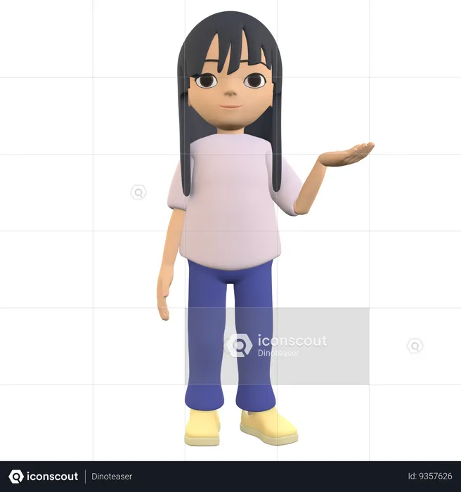 Mulher faz uma pose sem noção com as palmas das mãos levantadas, como se estivesse mostrando algo  3D Icon